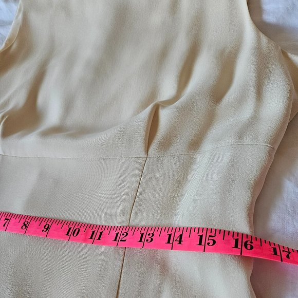 Windsmoor Pale Yellow Silk Sheath Sz 10 - Picture 12 of 15